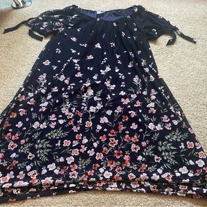 Dress, Lined w/Sheer BabyDoll Sleeves and Tie Detail